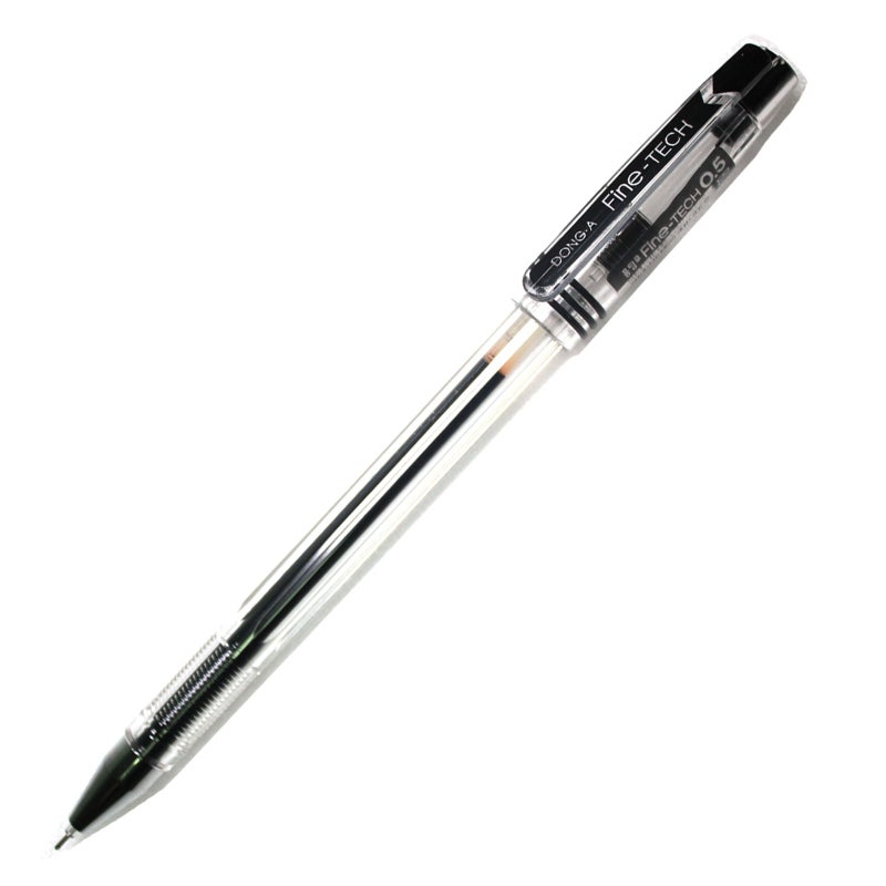 Dong-A X12 Fine Tech 0.5 Mm Gel Ink Rollerball Pen - Black - Pack of 12 Pens - Image 3